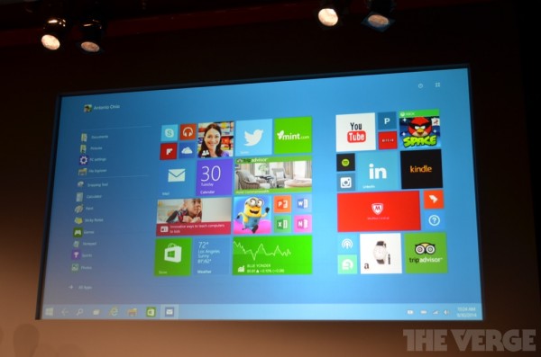 Windows 10 touch Start menu