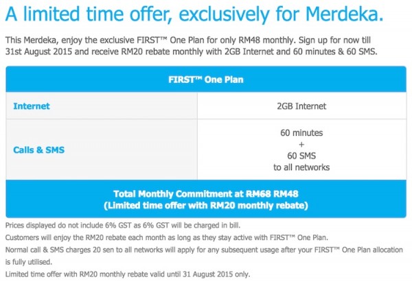 Celcom First ONE Plan Merdeka Offer Details