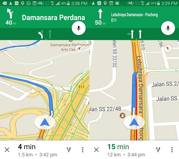 Lane Guidance For Google Maps