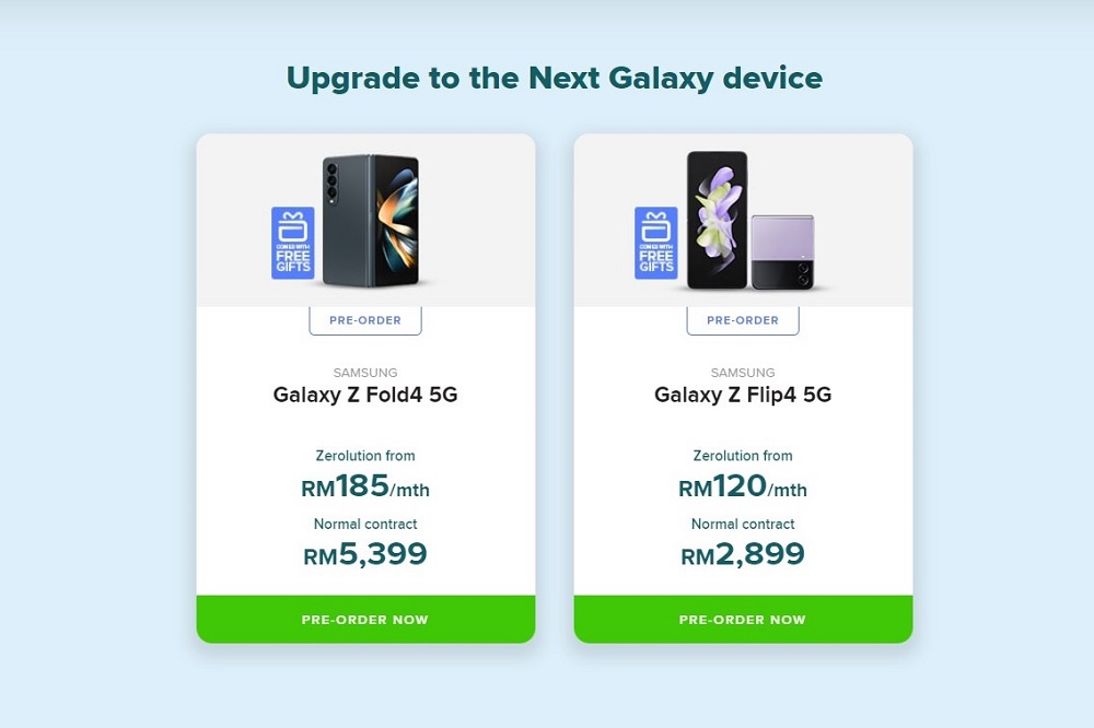 Maxis normal pre-order Samsung Galaxy Fold4 Flip4